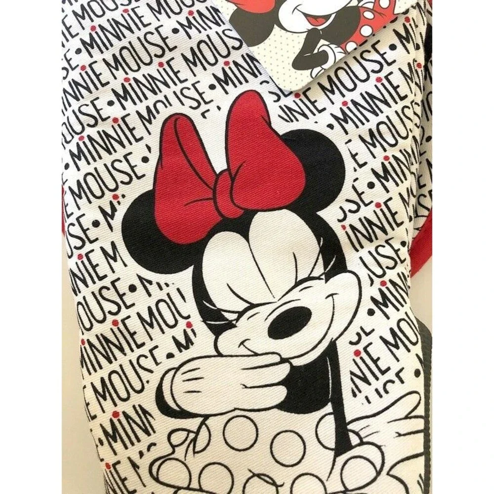 Disney Minnie Mouse Oven Mitt Potholder Set of 2 Neoprene 100% Cotton